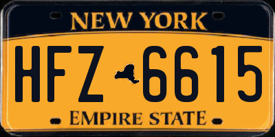 NY license plate HFZ6615