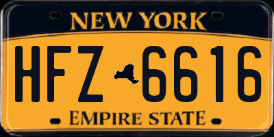 NY license plate HFZ6616
