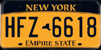 NY license plate HFZ6618