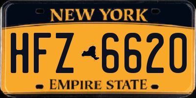 NY license plate HFZ6620