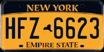 NY license plate HFZ6623