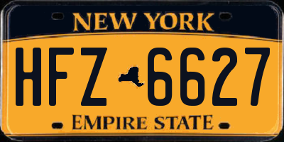 NY license plate HFZ6627
