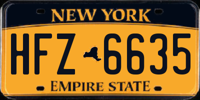 NY license plate HFZ6635