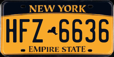 NY license plate HFZ6636