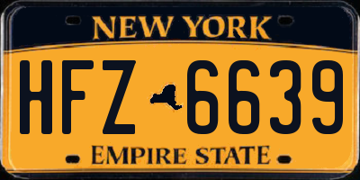 NY license plate HFZ6639