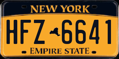 NY license plate HFZ6641