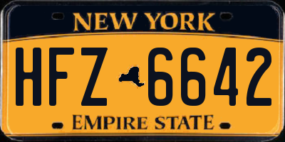 NY license plate HFZ6642