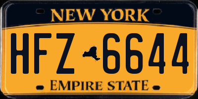 NY license plate HFZ6644