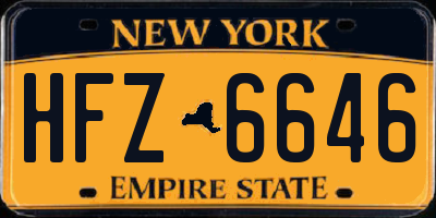 NY license plate HFZ6646