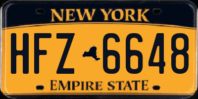 NY license plate HFZ6648