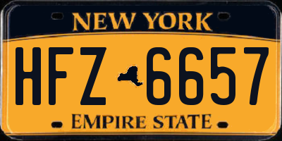 NY license plate HFZ6657