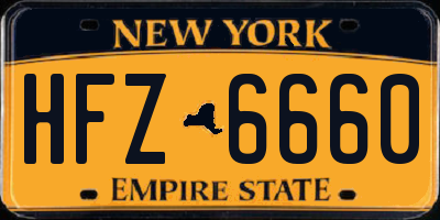 NY license plate HFZ6660