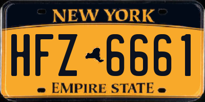 NY license plate HFZ6661