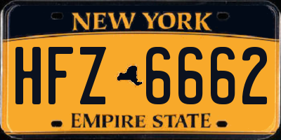 NY license plate HFZ6662