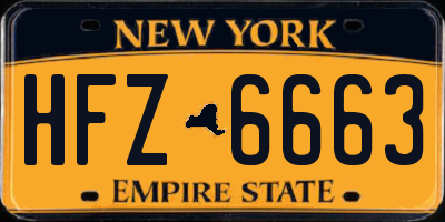 NY license plate HFZ6663