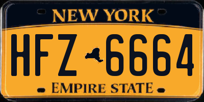 NY license plate HFZ6664