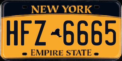 NY license plate HFZ6665