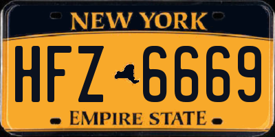 NY license plate HFZ6669