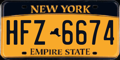 NY license plate HFZ6674