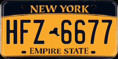 NY license plate HFZ6677