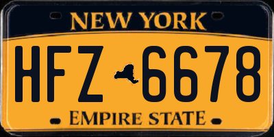 NY license plate HFZ6678