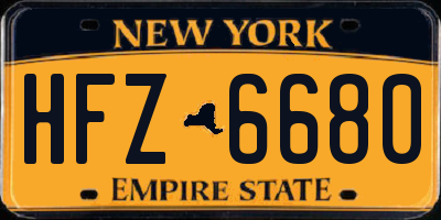 NY license plate HFZ6680