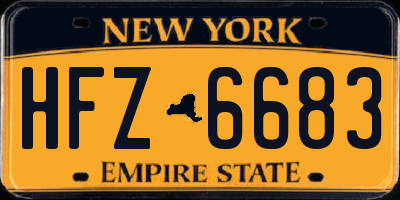 NY license plate HFZ6683