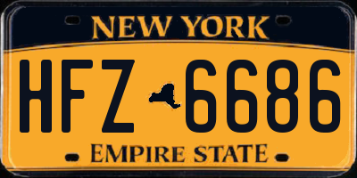 NY license plate HFZ6686