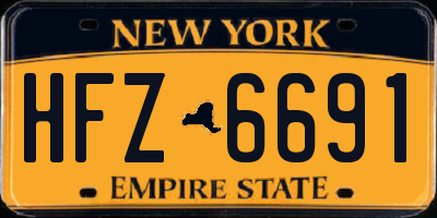 NY license plate HFZ6691