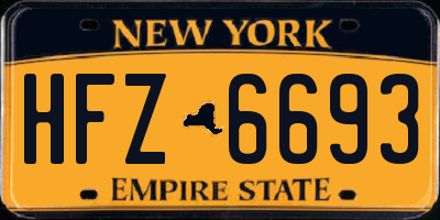 NY license plate HFZ6693