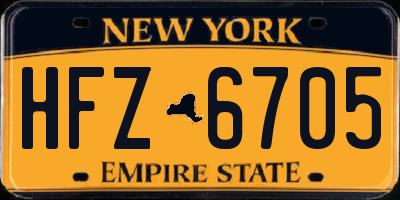 NY license plate HFZ6705