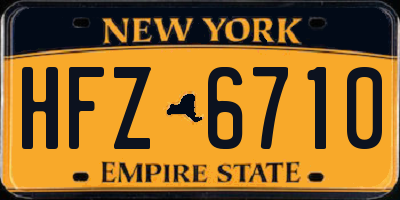 NY license plate HFZ6710