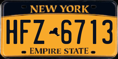 NY license plate HFZ6713