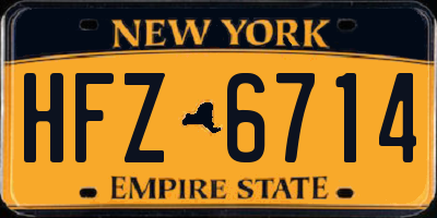 NY license plate HFZ6714