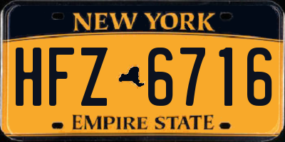 NY license plate HFZ6716