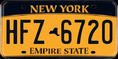NY license plate HFZ6720