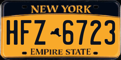 NY license plate HFZ6723