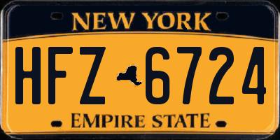 NY license plate HFZ6724