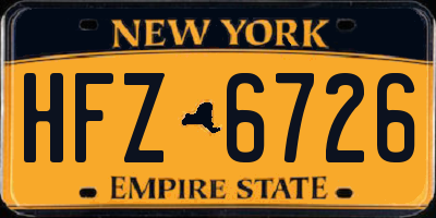 NY license plate HFZ6726