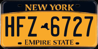 NY license plate HFZ6727