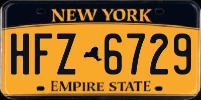 NY license plate HFZ6729