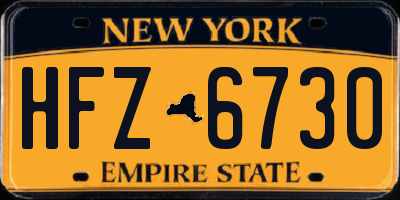 NY license plate HFZ6730