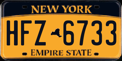 NY license plate HFZ6733