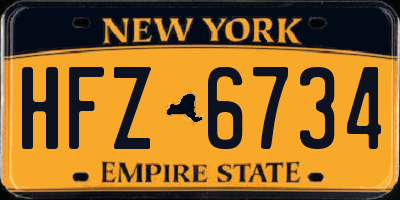NY license plate HFZ6734