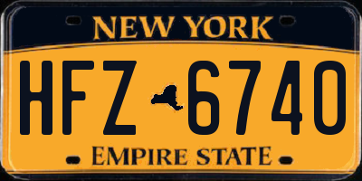 NY license plate HFZ6740