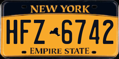 NY license plate HFZ6742