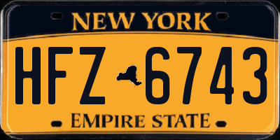 NY license plate HFZ6743