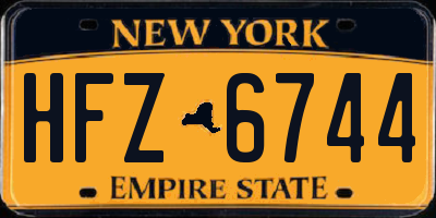 NY license plate HFZ6744