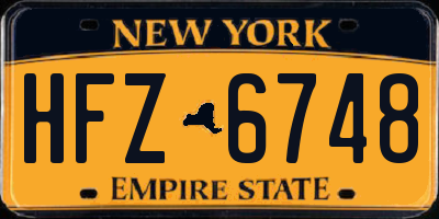 NY license plate HFZ6748