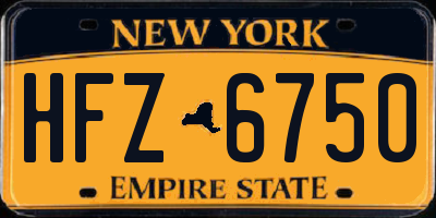 NY license plate HFZ6750